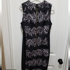 H&M Black and Silver Sleeveless Dress Sz 12